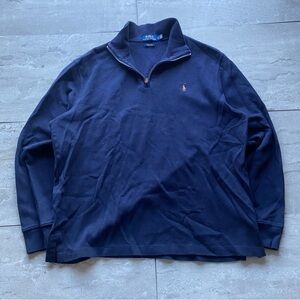 Ralph Lauren Men's Deep Blue Quarter-Zip Sweatshirt